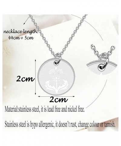 Inspired Jewelry Scottish Thistle Disc Pendant Necklace Gift Scottish Thistle necklace $9.20 Others