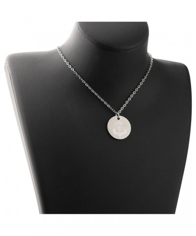 Inspired Jewelry Scottish Thistle Disc Pendant Necklace Gift Scottish Thistle necklace $9.20 Others