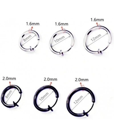 Grunge Silver Non-Pierced Earrings - Clip-On, Hoop, Thin Hoop, Cuff, Lightweight for women 2.0*20mm BLUE $9.90 Earrings