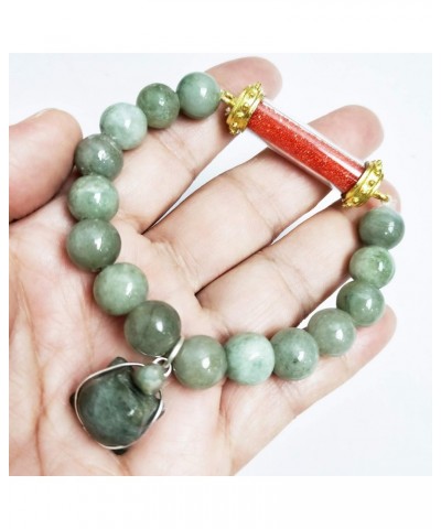 Amulet Buddha Natural Green Jade Longevity Turtle Thai Bracelet for Women Men Charms Grade Bangle with Pendant Rare Holy Sari...