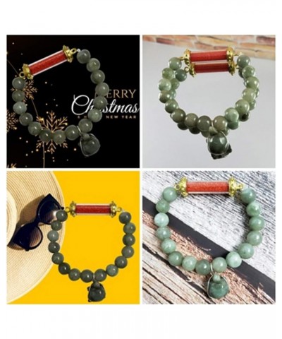 Amulet Buddha Natural Green Jade Longevity Turtle Thai Bracelet for Women Men Charms Grade Bangle with Pendant Rare Holy Sari...