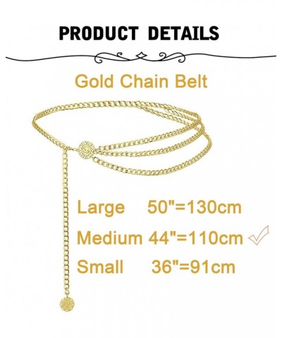 Chain Belt Chain Silver Chain Belt Gold Chain Belt with Chain Sunflower Butterfly Waist Chain Belt Plus Size Long B:gold- Med...