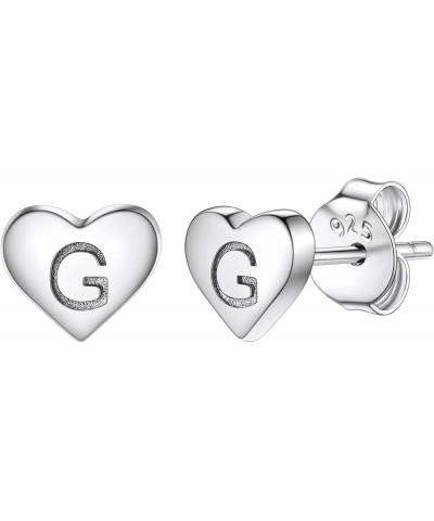 925 Sterling Silver Heart Letter Stud Earrings for Women Initial Earring for Girls with Gift Packaging G $10.06 Earrings