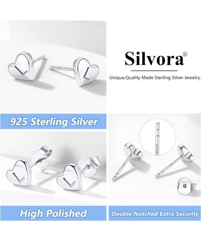 925 Sterling Silver Heart Letter Stud Earrings for Women Initial Earring for Girls with Gift Packaging G $10.06 Earrings