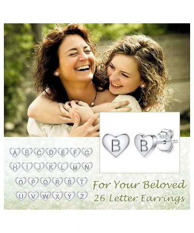 925 Sterling Silver Heart Letter Stud Earrings for Women Initial Earring for Girls with Gift Packaging G $10.06 Earrings