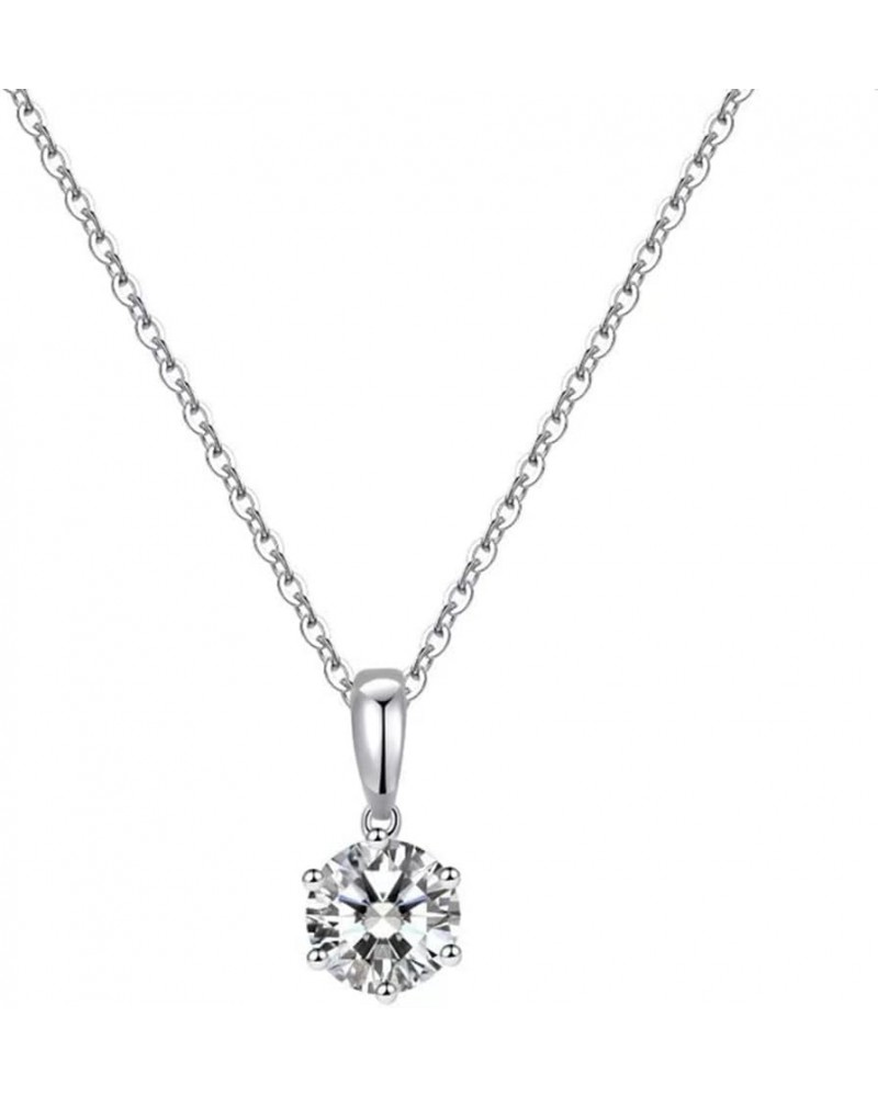 1CT Moissanite Solitaire Necklace, 925 Sterling Silver Diamond Pendant Necklace, Simple Wedding Necklace with GRA Certificate...