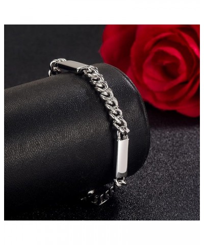 Men 925 Sterling Silver Bracelet Handmade Link Chain Women 0.24 inch Curb Cuban Chain 7" 7.5" 8" 8.5" 9" Jewelry Teen Boy Gif...