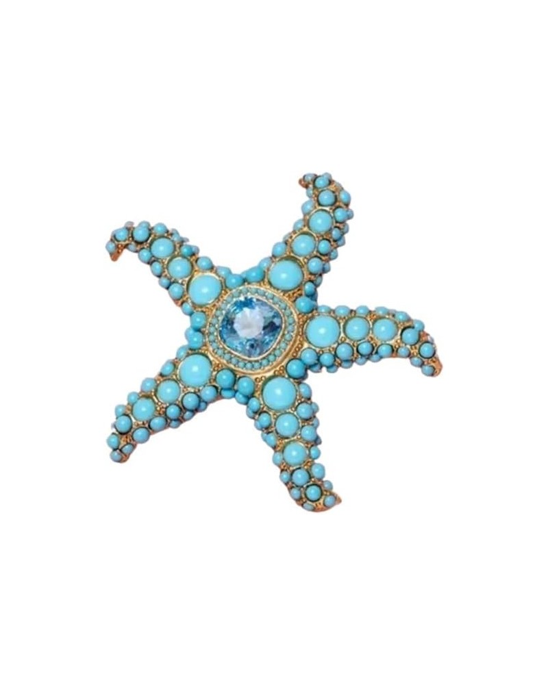 KENNETH JAY LANE, 3″ INCH, CABOCHONS STARFISH PIN WITH… BOUTIQUE TURQUOISE $112.66 Brooches & Pins