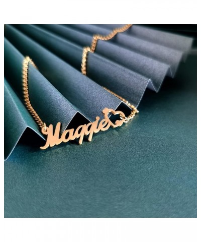 Heart Name Necklace Personalized 18K Gold Plated Nameplate Customized Jewelry for Women with Curb Link Chain Chris $9.17 Neck...