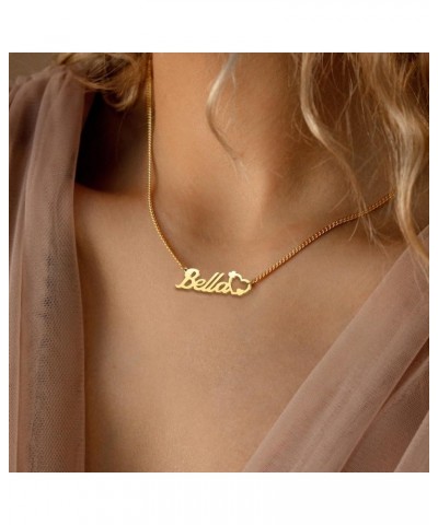 Heart Name Necklace Personalized 18K Gold Plated Nameplate Customized Jewelry for Women with Curb Link Chain Chris $9.17 Neck...