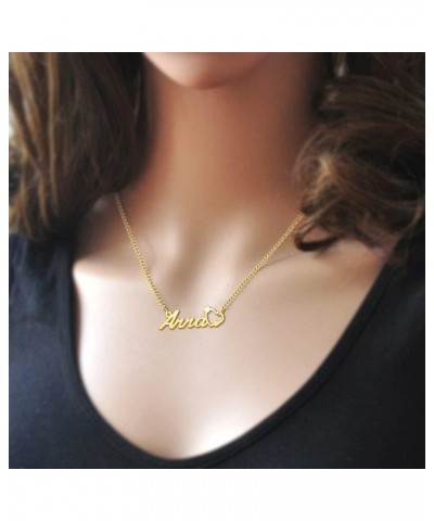 Heart Name Necklace Personalized 18K Gold Plated Nameplate Customized Jewelry for Women with Curb Link Chain Chris $9.17 Neck...