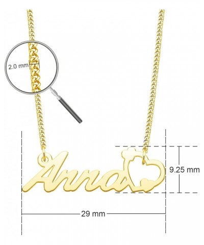 Heart Name Necklace Personalized 18K Gold Plated Nameplate Customized Jewelry for Women with Curb Link Chain Chris $9.17 Neck...