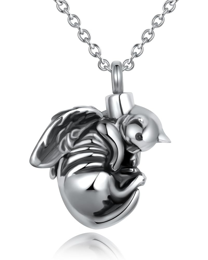 Turtle Angel Dog Butterfly Cremation Jewelry for Ashes Stainless Steel Urn Necklace Ash Holder for Women Men Angel Cat $10.06...