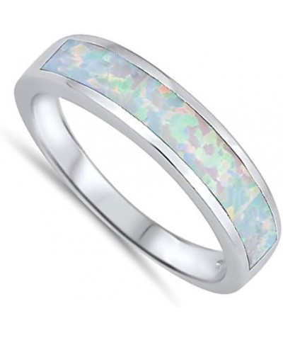 CHOOSE YOUR COLOR Sterling Silver Wedding Ring White (Simulated Opal) $17.90 Bracelets