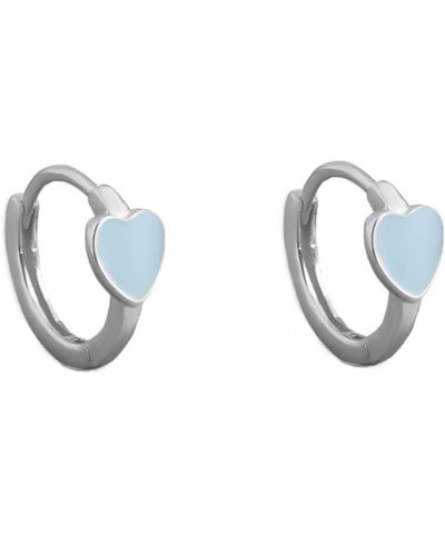 Cute Enamel Heart Hoop Earrings for Women Girls 925 Sterling Silver 14k Gold Plated Hypoallergenic Lovely Small Hoops Huggie ...