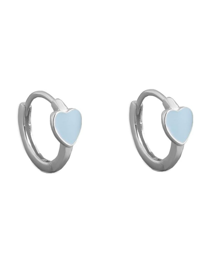 Cute Enamel Heart Hoop Earrings for Women Girls 925 Sterling Silver 14k Gold Plated Hypoallergenic Lovely Small Hoops Huggie ...