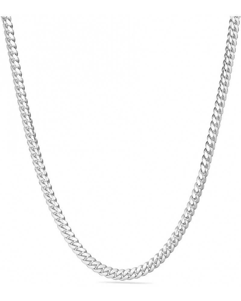 Solid 925 Sterling Silver 2MM,2.5MM, 3.5MM, 4MM Miami Cuban Chain Necklace- Lobster Lock-16-30"- Made In Italy 24 4MM $25.70 ...