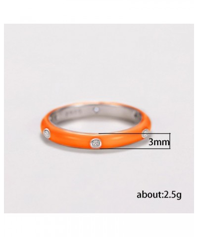 Stackable Enamel Ring 925 Sterling Silver Cubic Zirconia Rainbow Eternity Stacking Band Rings for Women 8(Red) 8 Orange $9.27...