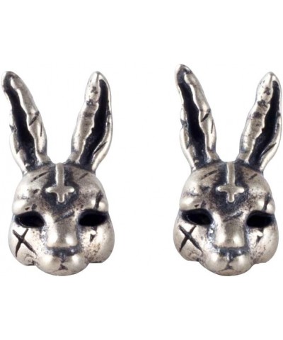 925 Sterling Silver Stud Earrings Punk Retro Novelty Rabbit $11.39 Earrings