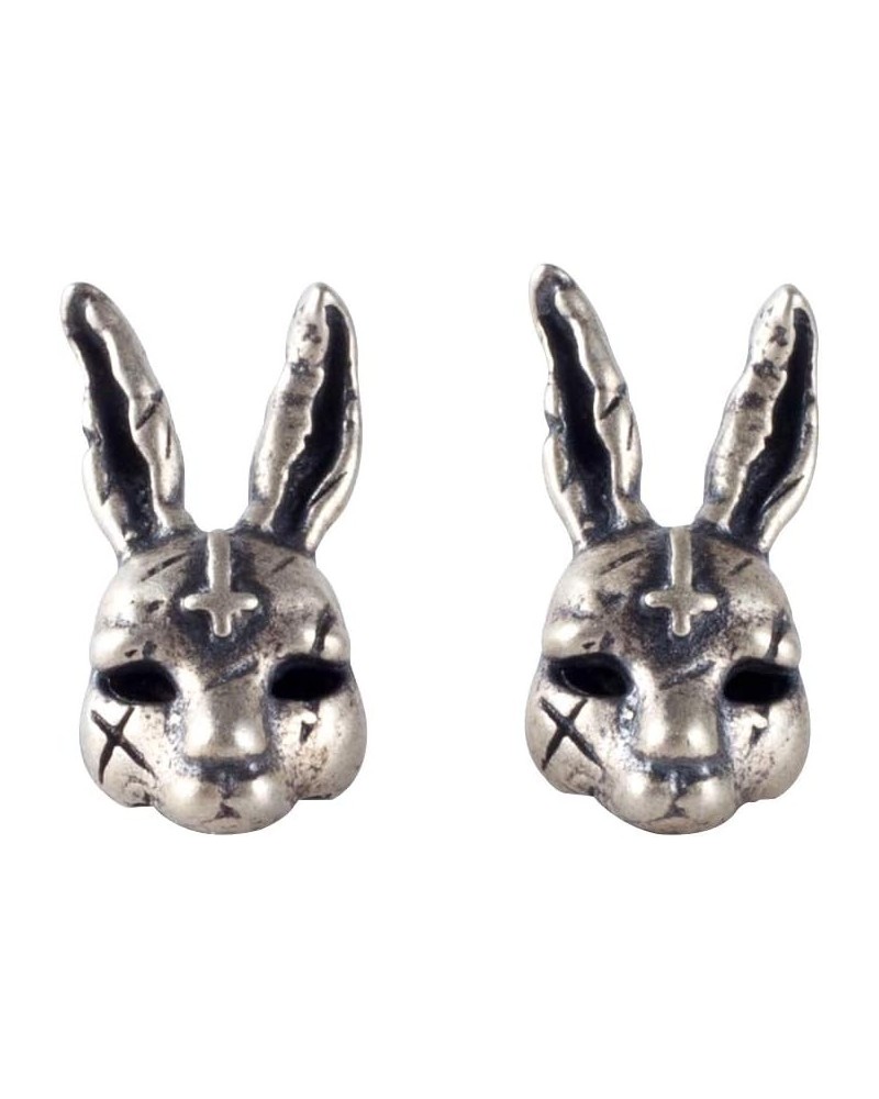 925 Sterling Silver Stud Earrings Punk Retro Novelty Rabbit $11.39 Earrings