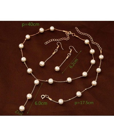 Faux Pearl Necklace Earring Bracelet Jewelry Set, Delicate and Classy Costume jewelry Favors Gold $7.14 Jewelry Sets