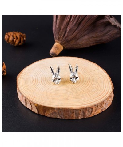 925 Sterling Silver Stud Earrings Punk Retro Novelty Rabbit $11.39 Earrings