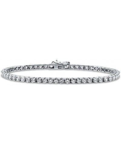 Sterling Silver Cubic Zirconia CZ Statement Tennis Bracelet for Women, Rhodium Plated 6.5 inch $57.09 Bracelets