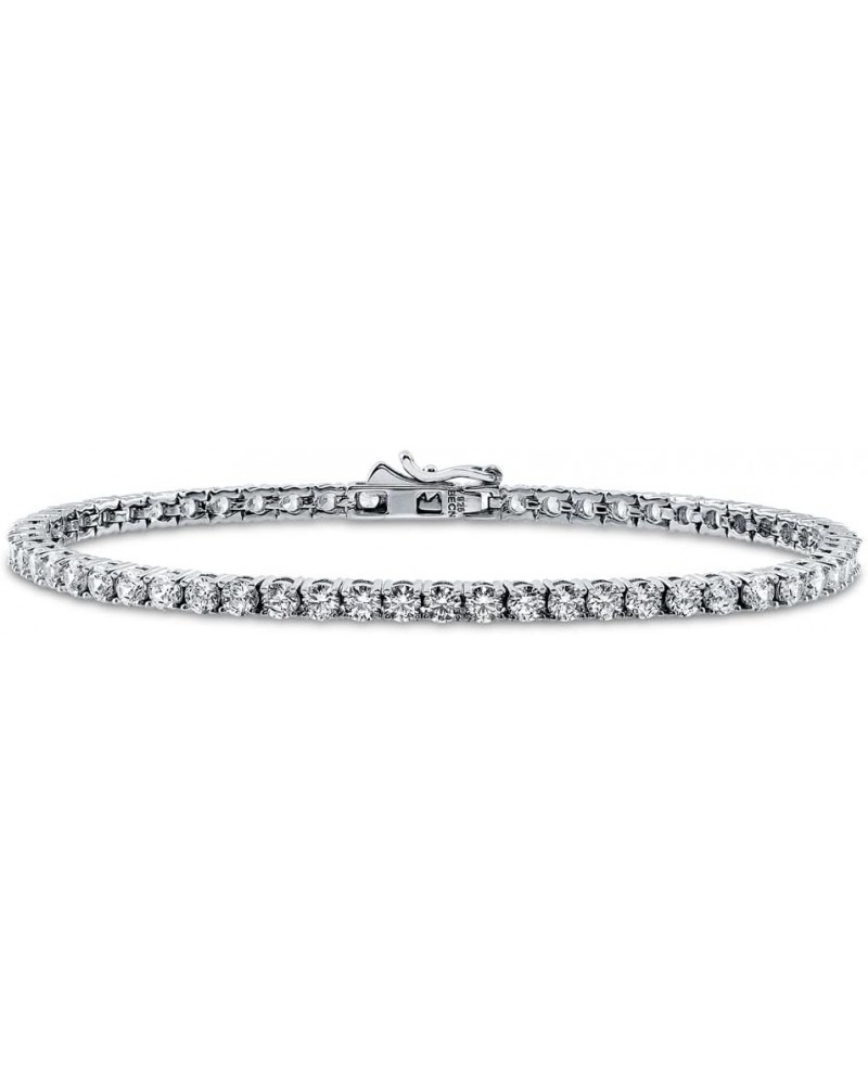 Sterling Silver Cubic Zirconia CZ Statement Tennis Bracelet for Women, Rhodium Plated 6.5 inch $57.09 Bracelets