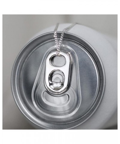 Soda Cap Tab Necklace Layered Paperclip Soda Can Cap Pendant Necklace for Women Girls Fashion Jewelry Silver $7.50 Necklaces