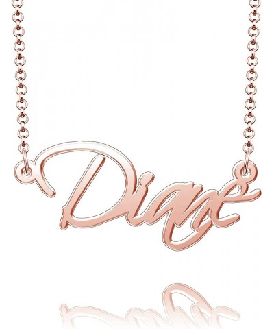 Custom Cursive Name Necklace Personalized Gift for Women Rose Gold Plated Nameplate Diane $17.39 Necklaces