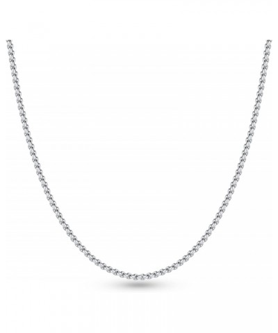 925 Sterling Silver Clasp 2mm Box Chain Necklace for Women Diamond Cut Silver Chain Necklace for Women 16 18 20 22 24 26 30 I...