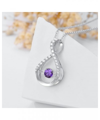 Infinity Pendant Necklace for Women 925 Sterling Silver Sparkle Birthstone Necklaces Anniversary Birthday Fine Jewelry Gifts ...