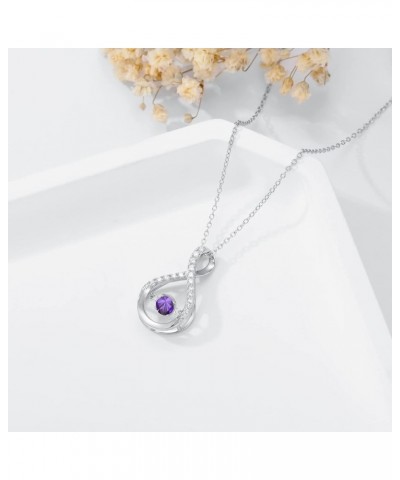 Infinity Pendant Necklace for Women 925 Sterling Silver Sparkle Birthstone Necklaces Anniversary Birthday Fine Jewelry Gifts ...