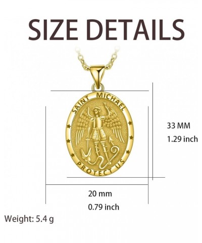 Saint Necklace Amulet Medal St Series Medals Jewelry for Women Men Necklace Catholic Gift Protect Us St Michael-Yellow $15.19...