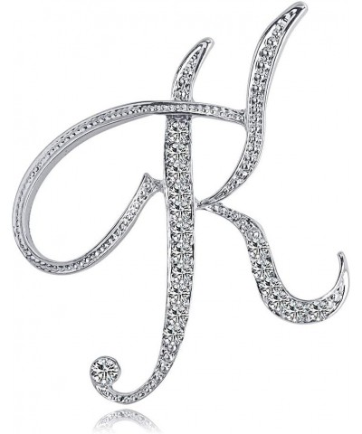 Letter Brooch Pins Initial Personalized Crystal Rhinestone Brooch Crafts Silvery A-Z Silver K $5.71 Brooches & Pins