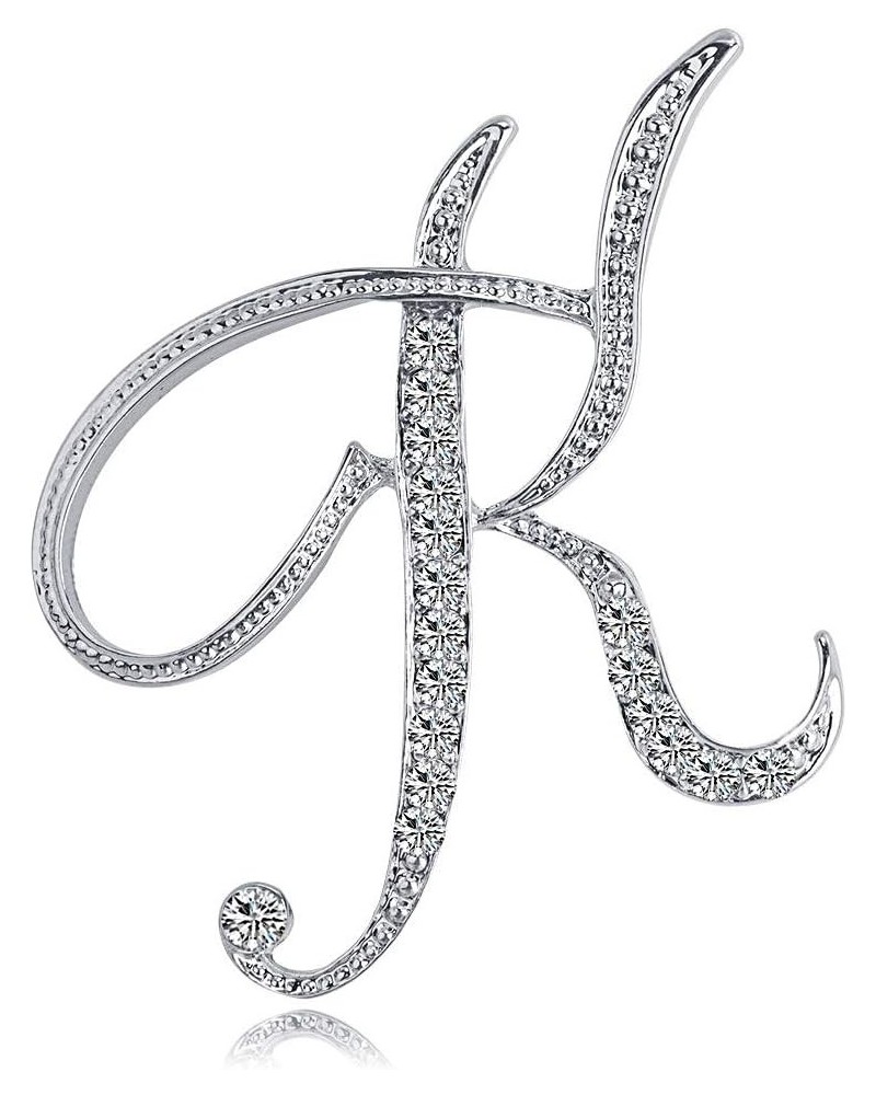 Letter Brooch Pins Initial Personalized Crystal Rhinestone Brooch Crafts Silvery A-Z Silver K $5.71 Brooches & Pins