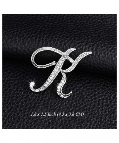 Letter Brooch Pins Initial Personalized Crystal Rhinestone Brooch Crafts Silvery A-Z Silver K $5.71 Brooches & Pins