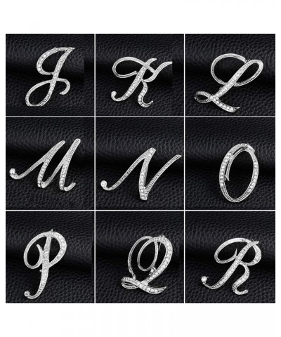 Letter Brooch Pins Initial Personalized Crystal Rhinestone Brooch Crafts Silvery A-Z Silver K $5.71 Brooches & Pins