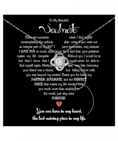 To My Soulmate Necklace For Women Future Wife Necklace For Gf I Love You Necklaces For Women Love Knot Necklace For Wife Neck...