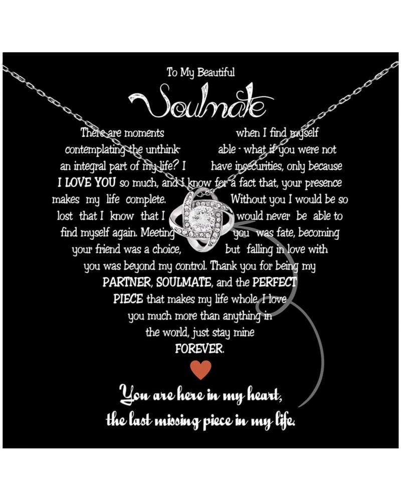 To My Soulmate Necklace For Women Future Wife Necklace For Gf I Love You Necklaces For Women Love Knot Necklace For Wife Neck...