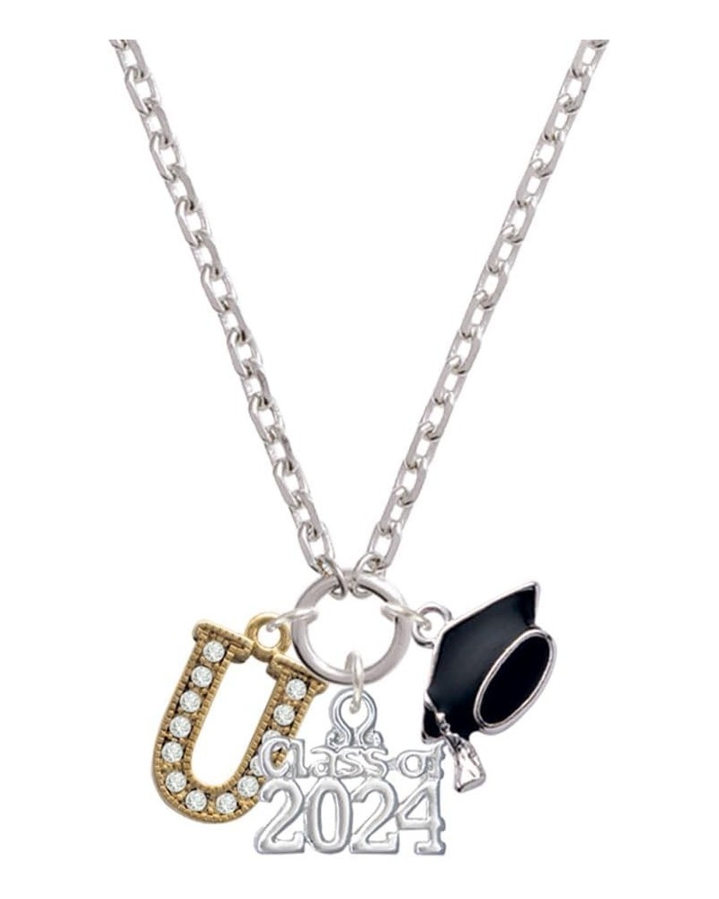 Goldtone Crystal Initial - Silvertone Class of 2024 Graduation Zoey Necklace, 28 U $24.50 Necklaces