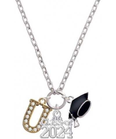 Goldtone Crystal Initial - Silvertone Class of 2024 Graduation Zoey Necklace, 28 U $24.50 Necklaces