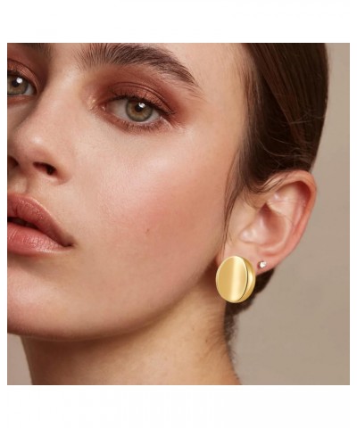 Chunky Gold Earrings for Women Statement Geometric Stud Drop Earrings Round Button Dangle Earring Trendy Jewelry Gifts $9.35 ...