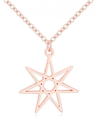 Elven or Faerie Seven Pointed Star Septagram Pendant Necklace Rose Gold Silver Tone rose gold $8.31 Necklaces