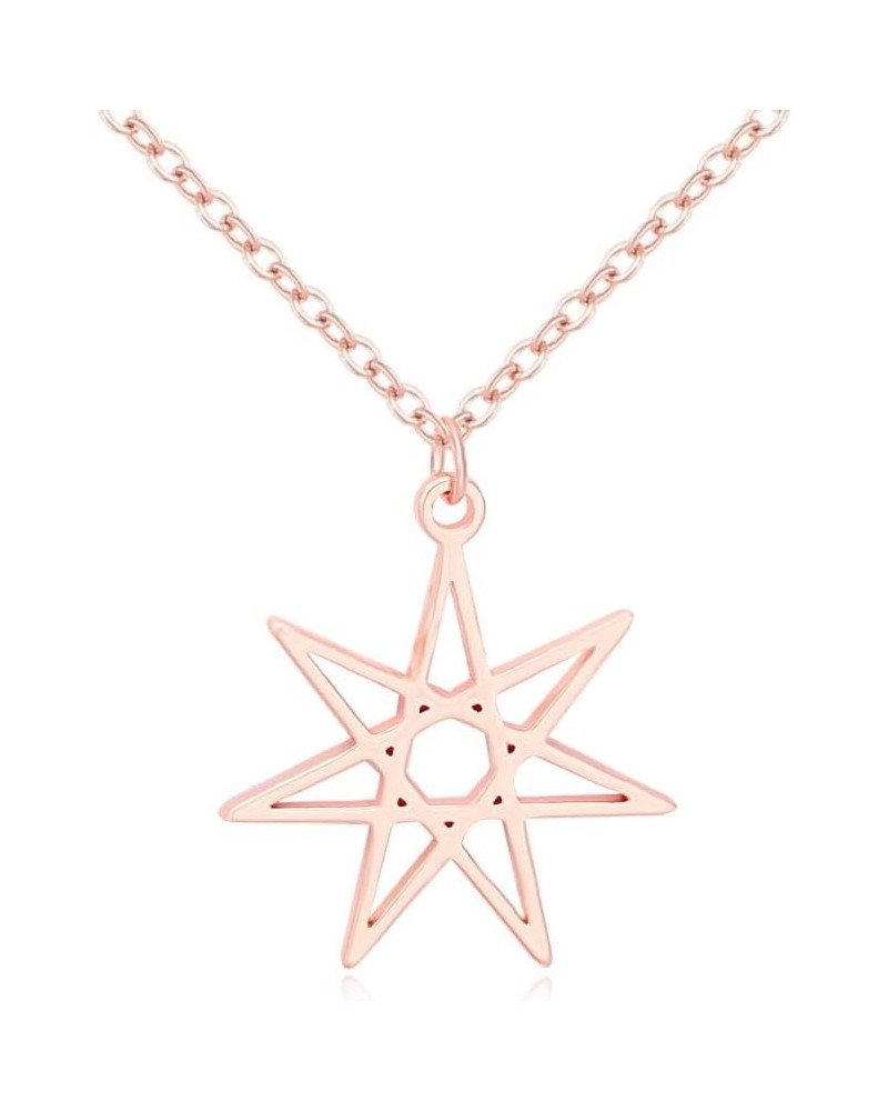 Elven or Faerie Seven Pointed Star Septagram Pendant Necklace Rose Gold Silver Tone rose gold $8.31 Necklaces