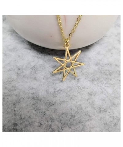 Elven or Faerie Seven Pointed Star Septagram Pendant Necklace Rose Gold Silver Tone rose gold $8.31 Necklaces