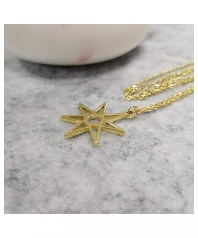 Elven or Faerie Seven Pointed Star Septagram Pendant Necklace Rose Gold Silver Tone rose gold $8.31 Necklaces