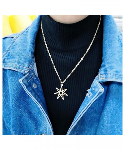 Elven or Faerie Seven Pointed Star Septagram Pendant Necklace Rose Gold Silver Tone rose gold $8.31 Necklaces