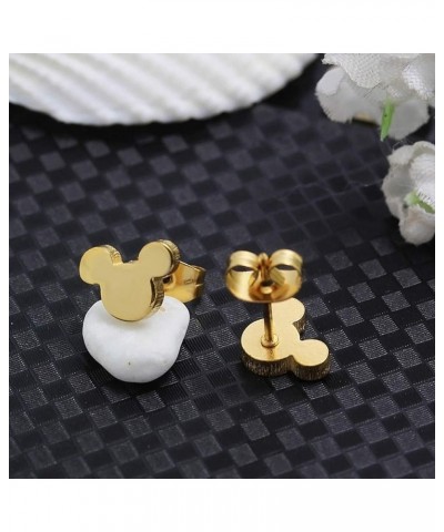 Mouse Mickey Jewelry Set For Women Necklace Earrings Sets Stainless Steel Crystal Girls Fashion Gift Gold Mickey $9.02 Jewelr...