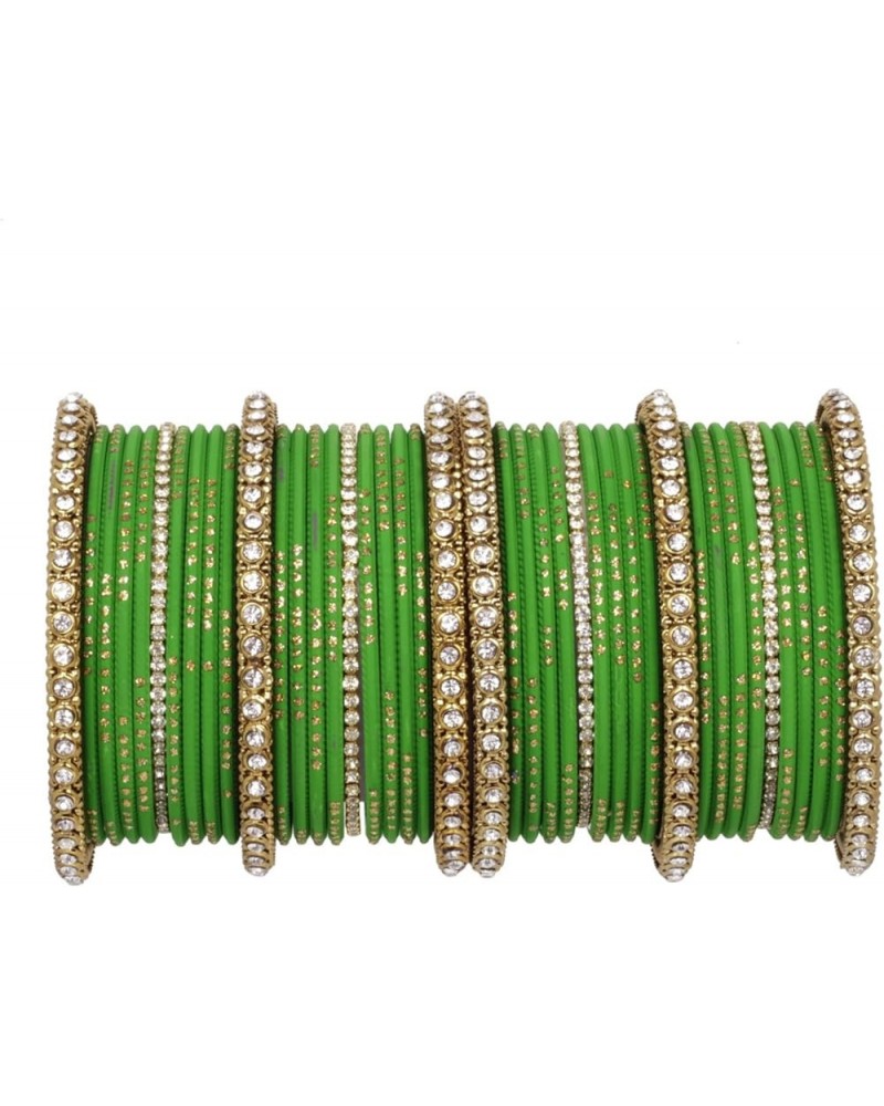 Ratna Traditional Gold Tone Antique Bangle Set Women Wedding Wear Indian Bollywood 40 Pcs Bangles Bracelet Pair Jewelry Green...